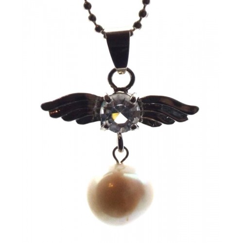 Angel Inspired White Freshwater Pearl Gemstone Pendant